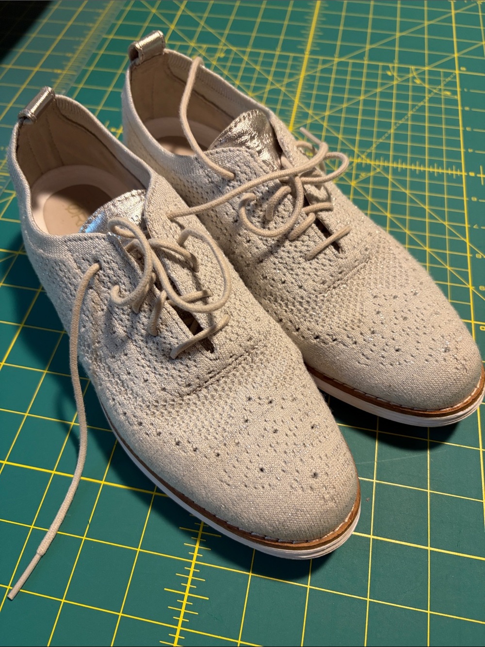 Cole Haan Beige Knit Oxford Sneakers